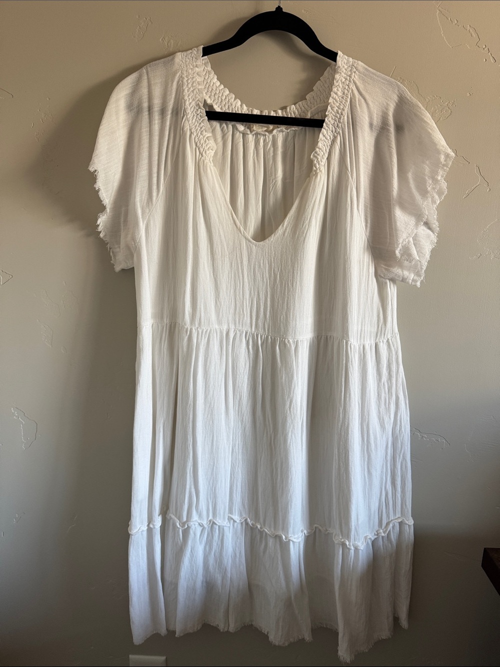 White summer flowy dress or beach cover up
